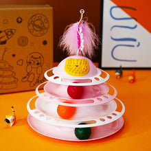 Load image into Gallery viewer, 4 Levels Cat Toy Tower Turntable Roller Balls Toys Interactive Intelligence Training Track Puzzle Funny Games Accessories