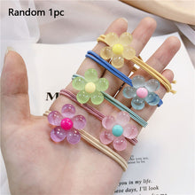Load image into Gallery viewer, Korean Children Noctilucent Flower Scrunchies Women Girls Elastic Hair Rubber Bands Accessories Tie Hair Ring Rope Ponytail Holder Luminous Headdress
