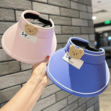 Load image into Gallery viewer, Kids Summer Sun Hat Wide Brim Empty Top Ponytail Cap Beach UV Protection Outdoor Sunscreen Visors Sunshade Girl Bonnet for Children