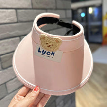Load image into Gallery viewer, Kids Summer Sun Hat Wide Brim Empty Top Ponytail Cap Beach UV Protection Outdoor Sunscreen Visors Sunshade Girl Bonnet for Children