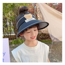 Load image into Gallery viewer, Kids Summer Sun Hat Wide Brim Empty Top Ponytail Cap Beach UV Protection Outdoor Sunscreen Visors Sunshade Girl Bonnet for Children