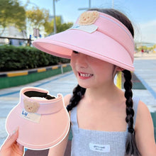 Load image into Gallery viewer, Kids Summer Sun Hat Wide Brim Empty Top Ponytail Cap Beach UV Protection Outdoor Sunscreen Visors Sunshade Girl Bonnet for Children