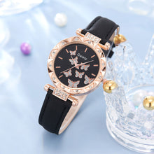 Load image into Gallery viewer, 6/1pcs Set Women Watch Ring Necklace Earrings Bracelet Set Watches Butterfly Leather Strap Ladies Quartz WristWatch (No Box)