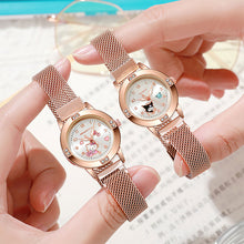 Load image into Gallery viewer, Simple Rose Gold Luxury Rhinestone Retro Versatile Quartz Cute Women's Watch Casual Small Dial Quartz Fashion Steel Strip Ladies Wristwatches