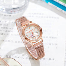 Load image into Gallery viewer, Simple Rose Gold Luxury Rhinestone Retro Versatile Quartz Cute Women's Watch Casual Small Dial Quartz Fashion Steel Strip Ladies Wristwatches