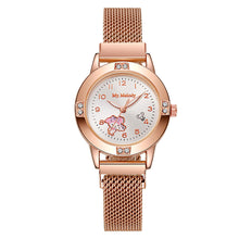 Load image into Gallery viewer, Simple Rose Gold Luxury Rhinestone Retro Versatile Quartz Cute Women's Watch Casual Small Dial Quartz Fashion Steel Strip Ladies Wristwatches