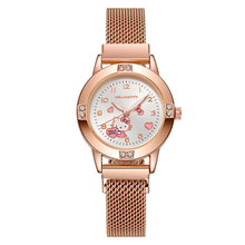 Load image into Gallery viewer, Simple Rose Gold Luxury Rhinestone Retro Versatile Quartz Cute Women's Watch Casual Small Dial Quartz Fashion Steel Strip Ladies Wristwatches