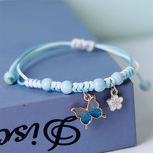 Load image into Gallery viewer, Fashion Handmade Purple Butterfly Flower Bracelet For Women Charm Sweet Animal Pendant Braided Bracelets & Bangle Jewelry