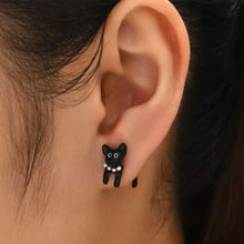 Load image into Gallery viewer, New Funny Small Black Cat Earring for Women Girl Fashion Cute Animal Kitten Earrings Fashion Party Festival Piercing Jewelry
