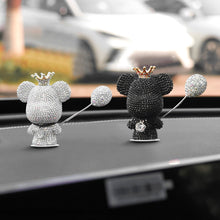 Load image into Gallery viewer, Cute Car Interior Decoration Rhinestone Bear Car Dashboard Doll Balloon Ornament Decoration for Room Decoration Desk Gift