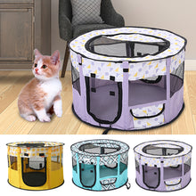 Load image into Gallery viewer, Portable Folding Pet Tent Delivery Room Round Cage For Cat Tent Playpen Puppy Kennel Easy Operation Fence Outdoor Dogs House