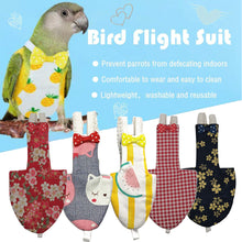 Load image into Gallery viewer, Japanese Style Sakura Birds Flight Suit with Bow Tie Parrot Diaper Flight Suit Diaper Clothes Parakeet Pigeon Medium Large Pet Bird