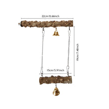 Load image into Gallery viewer, Bird Parrot Wooden Stand Playstand with Bell Cage Sleeping Stand Play Toys for Parakeets Parrot Birds Swing Toy