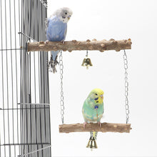 Load image into Gallery viewer, Bird Parrot Wooden Stand Playstand with Bell Cage Sleeping Stand Play Toys for Parakeets Parrot Birds Swing Toy