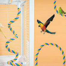 Load image into Gallery viewer, Parrot Bird Standing Toys Cotton Rope Colorful Toy Chew Perches for Bird Cage Standing Woven Rope Bird Accessories Parrot Toys