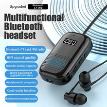 Load image into Gallery viewer, Lapel 5.4 Bluetooth Headphone Multi-Function TF Card MP3 Ultra Long Life Car FM Bluetooth Receiver Audio Adapter