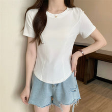Load image into Gallery viewer, Women Slimming Fit T-shirt Summer O-neck Short Sleeve Shirts All-match Basic Tops Casual Simplicity Shirt