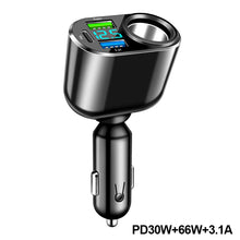 Load image into Gallery viewer, 22.5W/PD30W/PD30W+66W Car Charger Fast Charging Lighter Splitter Type-C PD QC3.0 USB Port Universal For Phone Camera Dashcam Fan