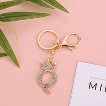 Load image into Gallery viewer, Crystal Crown 26 Letter Rhinestone Keychain Charm Gold Plated Key Ring Bag Car Key Chains DIY Accessoreis For Women
