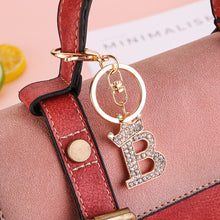 Load image into Gallery viewer, Crystal Crown 26 Letter Rhinestone Keychain Charm Gold Plated Key Ring Bag Car Key Chains DIY Accessoreis For Women