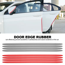 Load image into Gallery viewer, 4Pcs 41cm Carbon Fiber Car Bumper Door Edge Protection Rubber Auto Protector Guard Scratch Sticker White Black Trim Strips