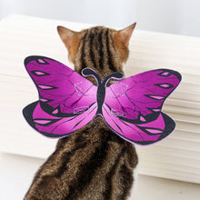 Load image into Gallery viewer, Cat Dog Colorful Butterfly Cosplay Costume Wings Halloween Pet Cloth Wing Costume Soft Comfortable Festival Clothes for Cat