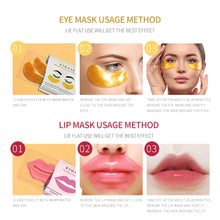 Load image into Gallery viewer, 1pc/20pcs 24K Gold Eye Mask Collagen Gold Eye Mask Anti Dark Circles Wrinkle Eye Care and Collagen Moisturing Nourishing Lip Mask