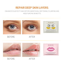 Load image into Gallery viewer, 1pc/20pcs 24K Gold Eye Mask Collagen Gold Eye Mask Anti Dark Circles Wrinkle Eye Care and Collagen Moisturing Nourishing Lip Mask