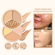 Load image into Gallery viewer, 3-Color Concealer Palette Foundation Cream Full Coverage Suit for All Skin Face Makeup Cover Dark Circles Acne Pores Cream
