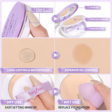 Load image into Gallery viewer, Brightening Oil Control Makeup Pressed Powder Waterproof Sweatproof Long-lasting Concealer Pressed Powder Face Makeup Cosmetics
