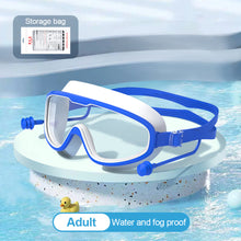 Load image into Gallery viewer, Large Frame HD Swimming Goggles Waterproof Anti-Fog Diving Goggles With One-Piece Earplugs Swimming Equipment