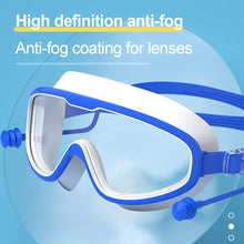 Load image into Gallery viewer, Large Frame HD Swimming Goggles Waterproof Anti-Fog Diving Goggles With One-Piece Earplugs Swimming Equipment