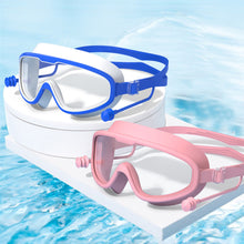 Load image into Gallery viewer, Large Frame HD Swimming Goggles Waterproof Anti-Fog Diving Goggles With One-Piece Earplugs Swimming Equipment
