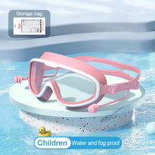 Load image into Gallery viewer, Large Frame HD Swimming Goggles Waterproof Anti-Fog Diving Goggles With One-Piece Earplugs Swimming Equipment