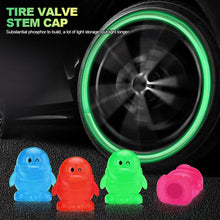 Load image into Gallery viewer, 1Pc Car Luminous Penguin Style Wheel Tire Valve Caps Tyre Rim Stem Covers Airdust Waterproof Motorcycle Bike Accessories