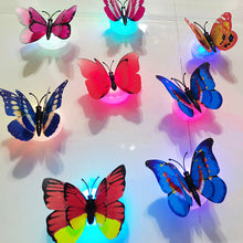 Load image into Gallery viewer, Double Layer Butterfly Night Lights Creative Colorful Luminous Butterfly Light Pasteable Led Decorative Wall Lamp
