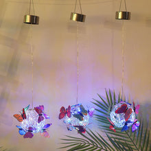 Load image into Gallery viewer, Butterfly Solar Lamp Garden Tree Hanging Butterfly Round Ball Light Outdoor Glowing Butterly Lamp Decorative Nightlight Waterproof Solar Lights