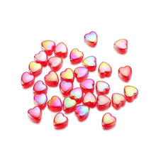 Load image into Gallery viewer, 50pcs 9mm Colorful Heart Beads for Jewelry Making Loose Spacer Beads DIY Handmade Necklace Bracelet Acrylic Beads Accessories