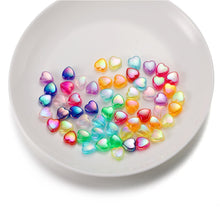 Load image into Gallery viewer, 50pcs 9mm Colorful Heart Beads for Jewelry Making Loose Spacer Beads DIY Handmade Necklace Bracelet Acrylic Beads Accessories