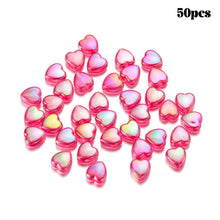 Load image into Gallery viewer, 50pcs 9mm Colorful Heart Beads for Jewelry Making Loose Spacer Beads DIY Handmade Necklace Bracelet Acrylic Beads Accessories