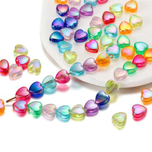 Load image into Gallery viewer, 50pcs 9mm Colorful Heart Beads for Jewelry Making Loose Spacer Beads DIY Handmade Necklace Bracelet Acrylic Beads Accessories
