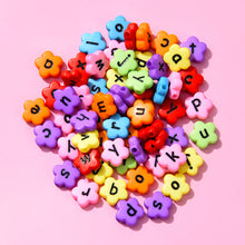 Load image into Gallery viewer, 100pcs/bag Alphabet Letter Flower Beads for Jewelry Making Bracelet Necklace Beads DIY Loose Spacer Beads Accessories