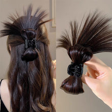 Load image into Gallery viewer, Women Half-tie Hair Claw Feather Shuttlecock Head Lazy Meatball Head Crab Clip Wig Catch Clip High Ponytail Hair Accessories
