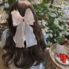 Load image into Gallery viewer, Sweet Chiffon Bow Hair Clips Girls Blue Shining Satin Bowknot Hair Clips Ribbon Bow Barrette Hairpin Grip Ponytail Clip Headwear