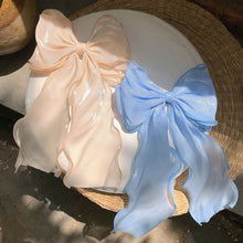 Load image into Gallery viewer, Sweet Chiffon Bow Hair Clips Girls Blue Shining Satin Bowknot Hair Clips Ribbon Bow Barrette Hairpin Grip Ponytail Clip Headwear
