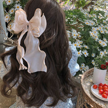 Load image into Gallery viewer, Sweet Chiffon Bow Hair Clips Girls Blue Shining Satin Bowknot Hair Clips Ribbon Bow Barrette Hairpin Grip Ponytail Clip Headwear
