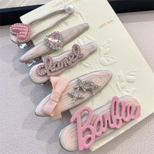 Load image into Gallery viewer, Y2k Hairpins Girls Sweet Rhinestone Pearl Love Side Bangs Hair Clip Female Ladies Barrettes Duckbill Clip Women Hair Accessories