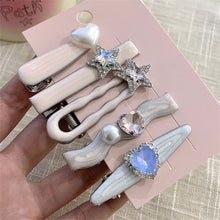Load image into Gallery viewer, Y2k Hairpins Girls Sweet Rhinestone Pearl Love Side Bangs Hair Clip Female Ladies Barrettes Duckbill Clip Women Hair Accessories