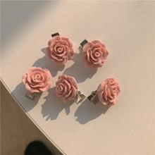 Load image into Gallery viewer, Small Rose Bow Hair Clip Girl Sweet Cute Mini Peach Rose Hairpin Romantic Bangs Barrette Fashion Cute Headdress Hair Accessories