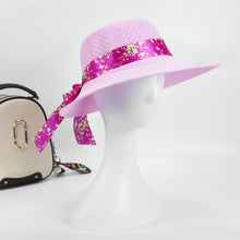 Load image into Gallery viewer, Summer Women Imitation Rafi Grass Hat Portable Holiday Beach Outing Sun-proof Solid Color Female Sunshade Bonnet Cap